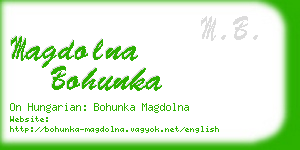 magdolna bohunka business card